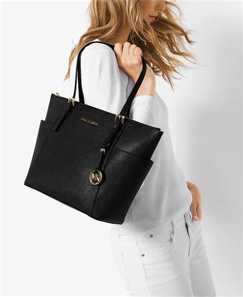 michael kors jet set large crossgrain leather tote|michael kors large luggage sets.